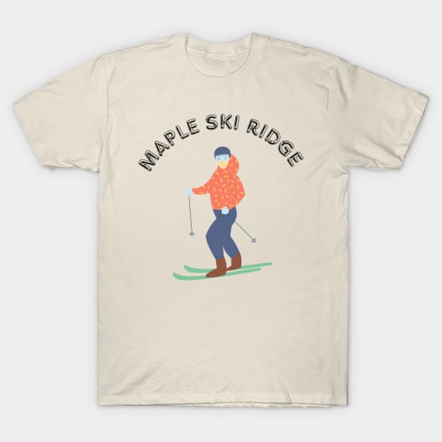 Skiing in Maple Ski Ridge T-Shirt by baha2010